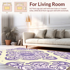Lavender Floral Mandala Pattern Rug