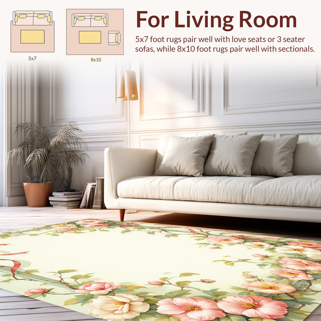 Elegant Floral Archway With Pink Roses Rug