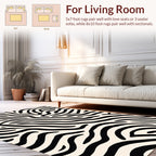 Bold Black White Animal Prints Rug
