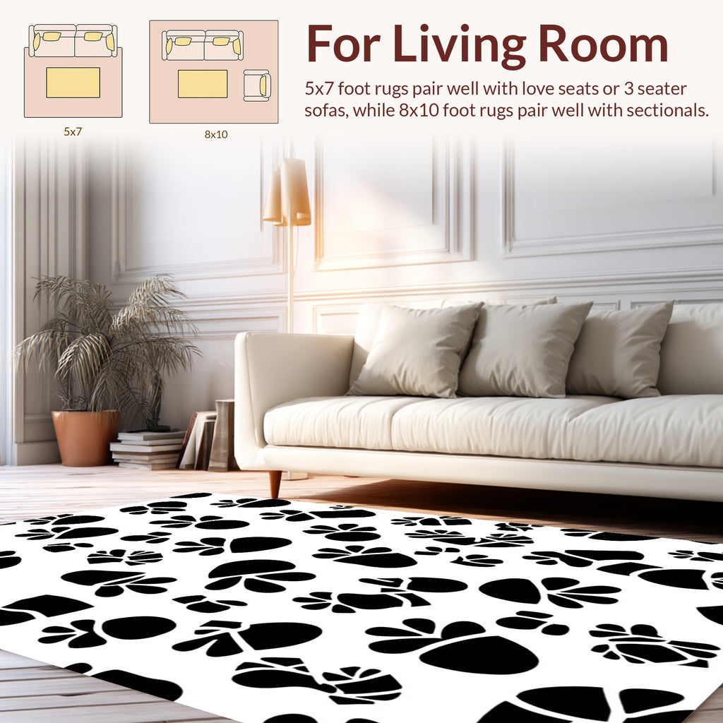 Abstract Black Spot Pattern Rug
