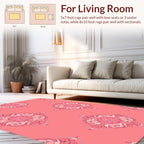 Intricate Mandala Floral Pink Pattern Rug