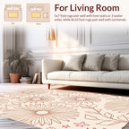 Charming Outline Floral And Star Pattern Rug
