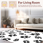 Black White Spotted Animal Pattern Rug