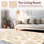 Botanical Line Art Floral Pattern Rug