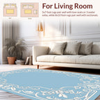 Art Nouveau Floral Scroll White Rug