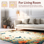 Vibrant Butterfly Floral Meadow Design Rug