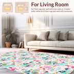Playful Abstract Floral Pattern Rug
