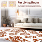 Whimsical Brown Paisley Motifs Rug
