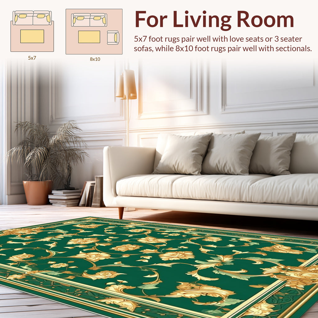 Ornate Floral Swirls Classic Rug