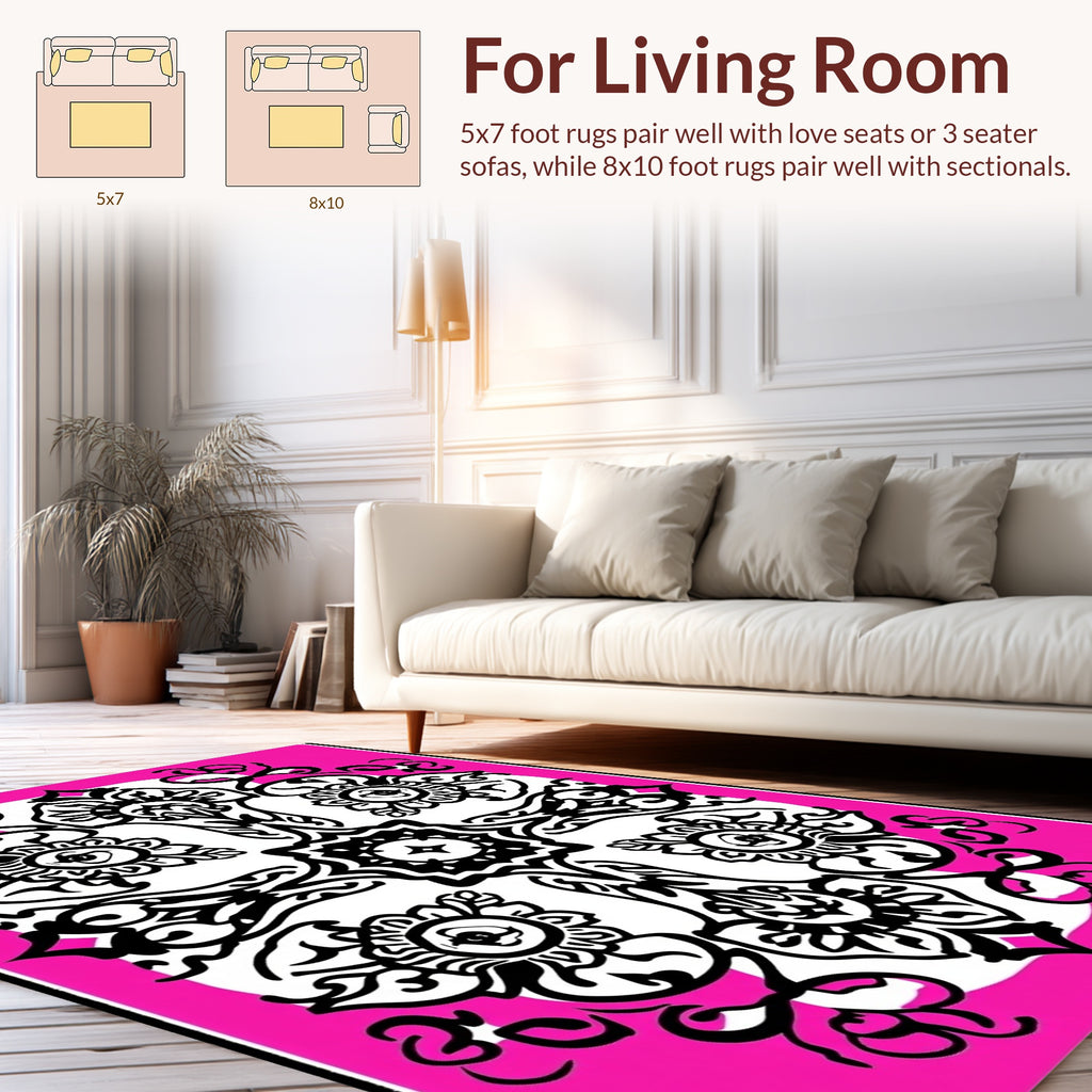 Bold Floral Symmetry Pattern Rug