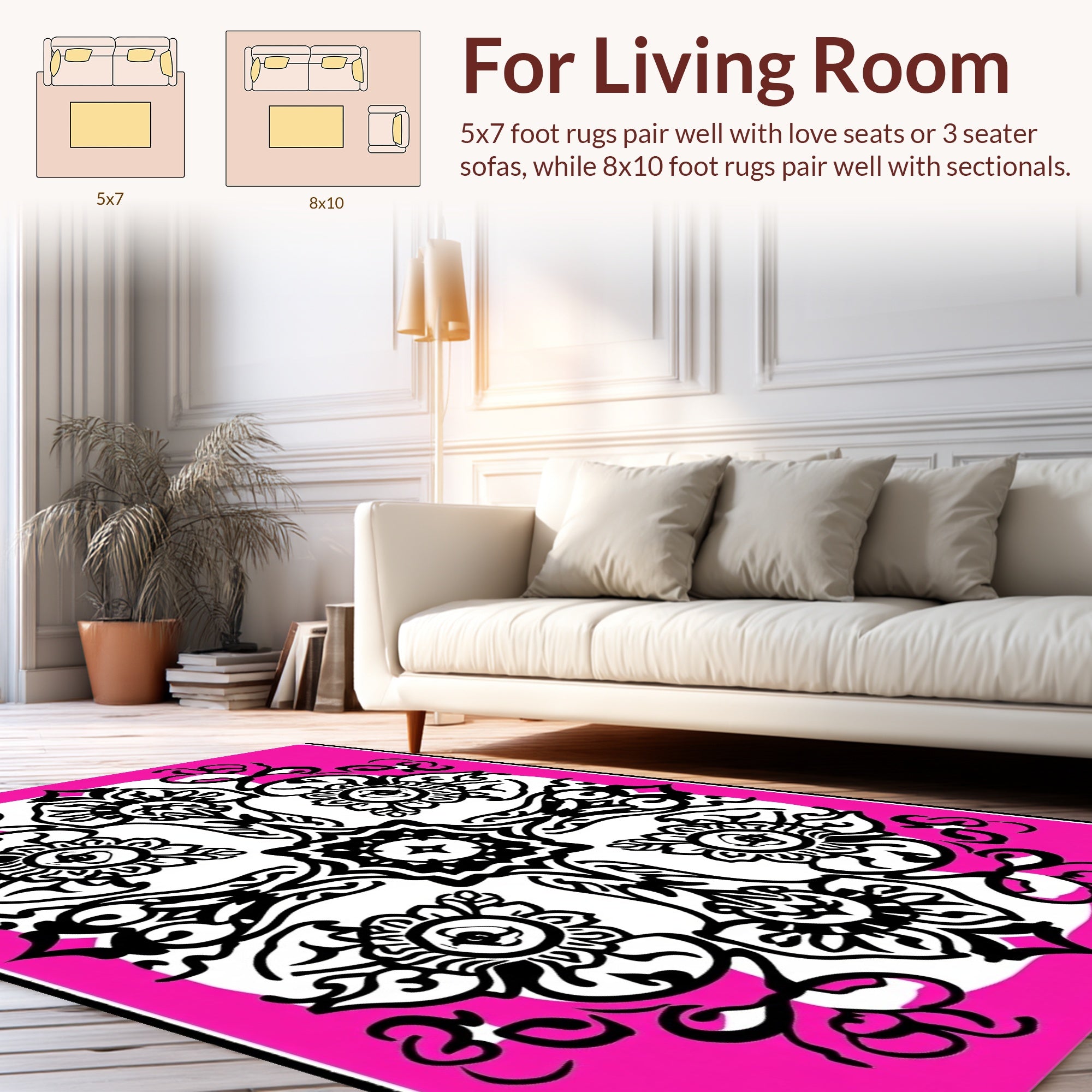 Bold Floral Symmetry Pattern Rug