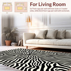 Bold Zebra Print Radiating Pattern Rug