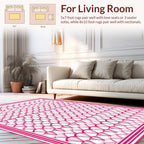 Art Deco Pink Scallop Pattern Rug