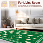 Elegant Insect Illustrations On Green Canvas Rug