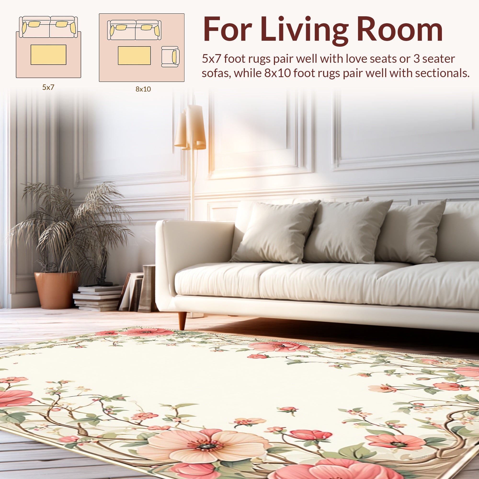 Vintage Floral Botanical Garden Design Rug