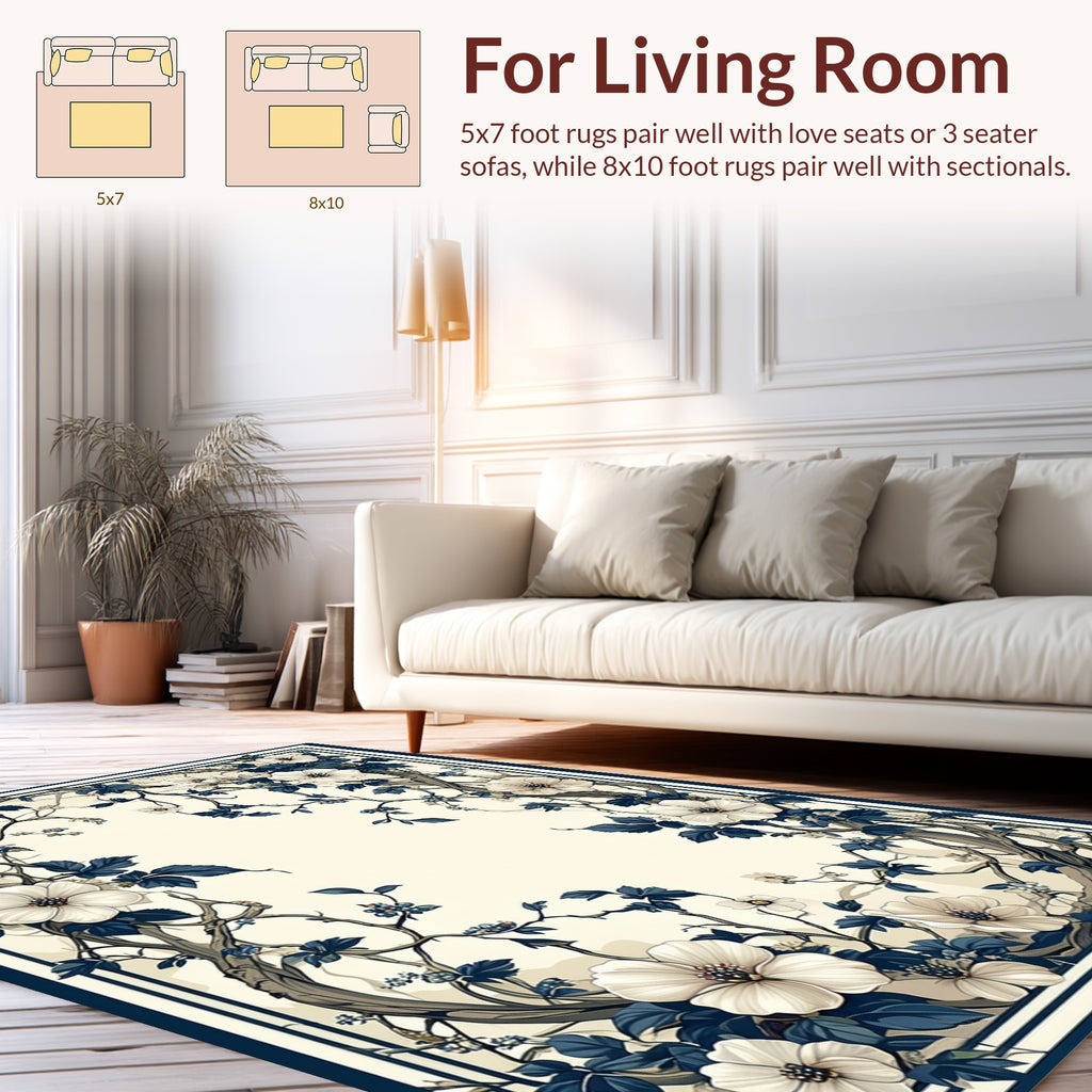 Art Nouveau Floral Vine Design Rug