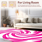 Pink Swirl Abstract Vibrant Pattern Rug