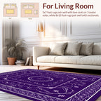 Deep Purple Floral Medallion Pattern Rug