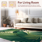 Lush Green Tropical Leaf Pattern Rug