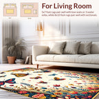 Vibrant Butterflies Blooming Garden Pattern Rug
