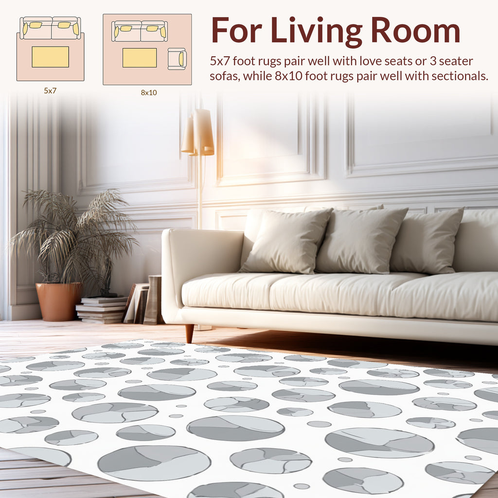Abstract Cracked Circles Pattern Rug