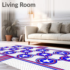 Red White Blue Star Chain Rug