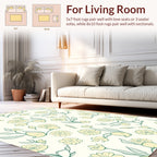Delicate YellowFloral Botanical Design Rug