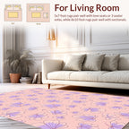 Pastel Floral Outline Pattern Design Rug