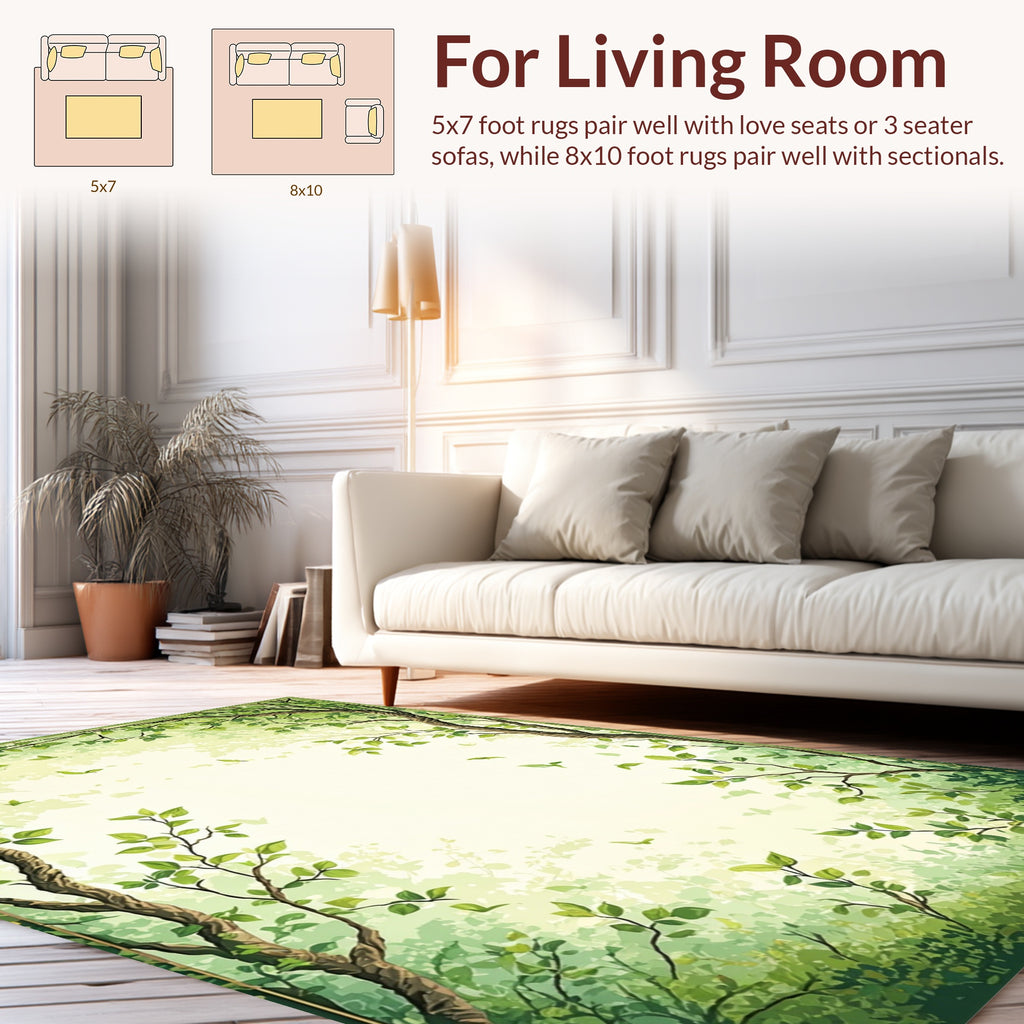 Verdant Forest Canopy With Leaves Rug