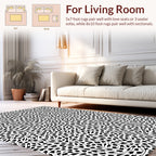 Black White Organic Flowing Pattern Rug