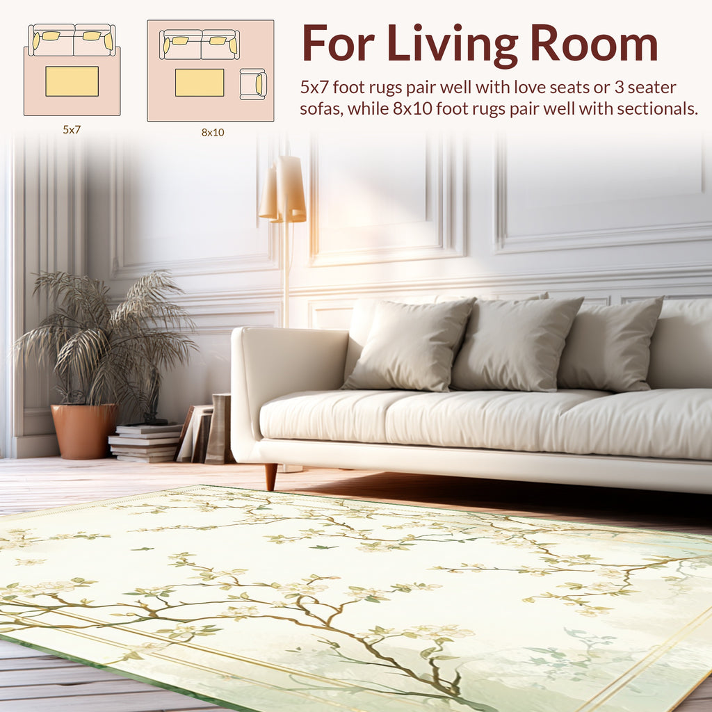 Elegant Plum Blossom Branch Design Rug