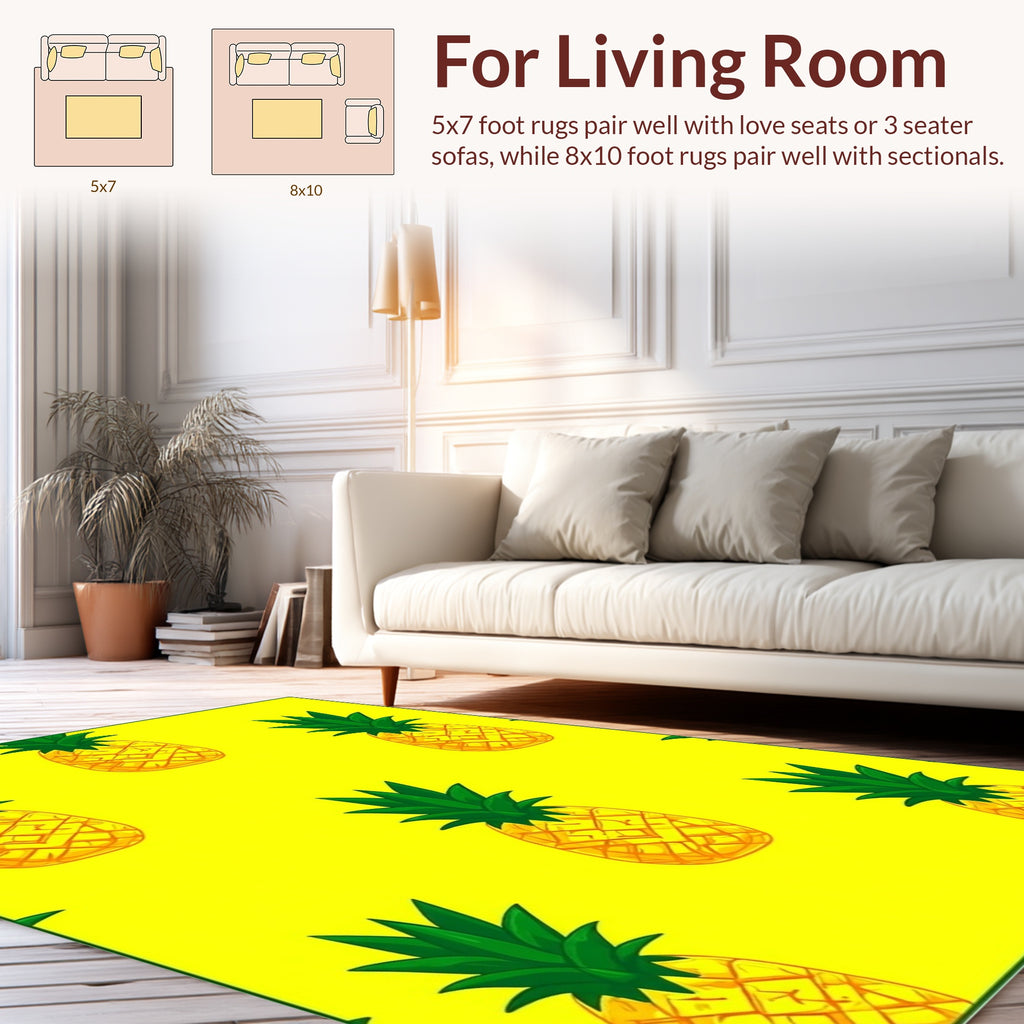 Yellow Pineapple Pattern Design Rug