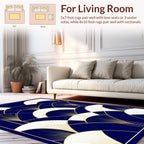 Navy Gold Art Deco Fan Rug