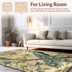 Vibrant Peacock Floral Pattern Rug
