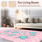 Pink Turtle Swirl Pattern Design Rug