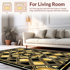 Geometric Golden Art Deco Rug