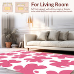 Pink Floral Blob Pattern Rug