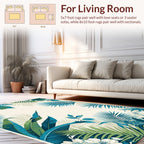 Tropical Botanical Leaf Design Rug
