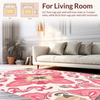 Pink Floral Inspired Symmetry Design Rug