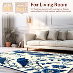 Blue Birds Blossoms Floral Design Rug