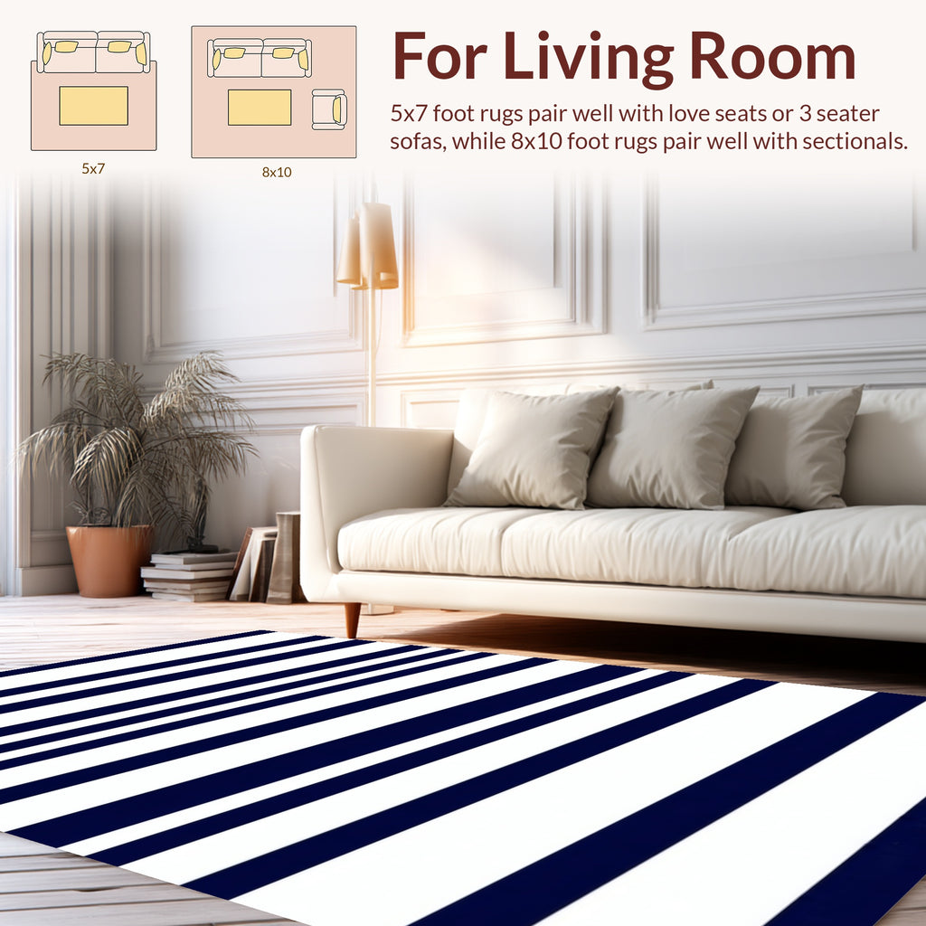 Naval Stripes Pattern Rug