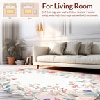 Pastel Floral Vine Art Pattern Rug