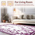 Elegant Plum Floral Vine Art Rug