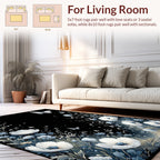 Night Garden Butterflies White Poppies Rug