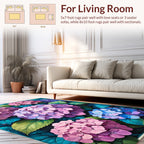 Hydrangea Blossom Garden Floral Design Rug