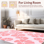 Peachy Floral Abstract Pattern Rug