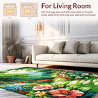 Enchanted Garden Path Floral Scene Rug