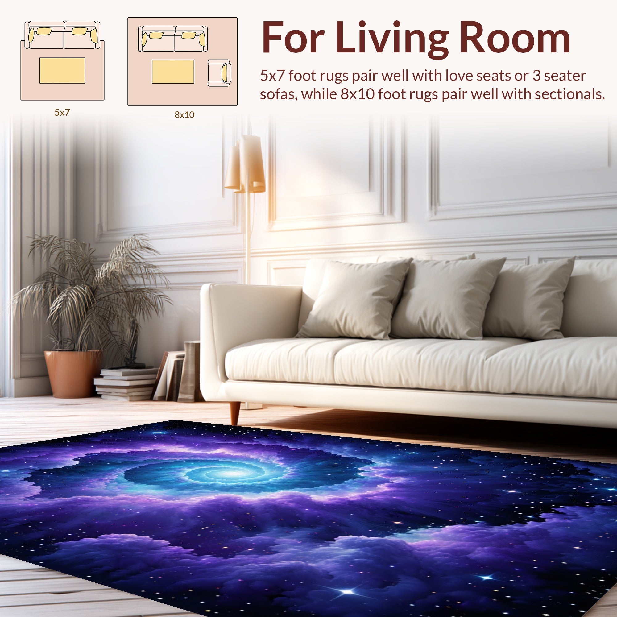 Cosmic Swirl Galaxy Nebula Rug