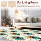 Art Nouveau Peacock Feather Pattern Rug