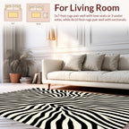 Bold Black and White Animal Print Rug